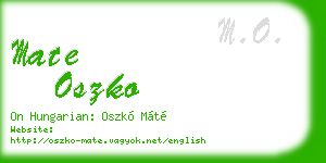 mate oszko business card